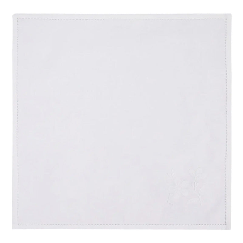 White napkins in linen blend 40x40 cm Clara 2 pieces