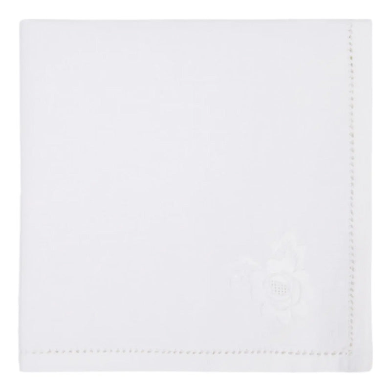 White linen blend napkins 40x40 cm Damiani 2 pieces