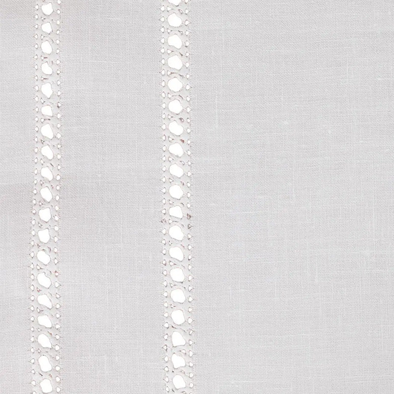 Hand-embroidered runner in pure linen Made in Italy Donatello